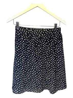 J. Crew Women’s Ditsy Floral A Line Short Skirt Size 0 Black White